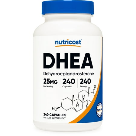 Nutricost DHEA 25mg, 240 Capsules - Gluten Free, Non-GMO Supplement