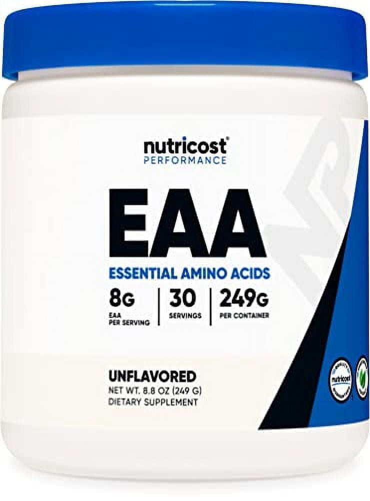Nutricost EAA Powder 30 Servings (Unflavored) Essential Amino Acids NonGMO, Gluten Free