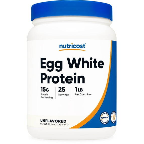 Nutricost Egg White Protein Powder 1lb (Unflavored) - Non-GMO, Gluten Free Supplement