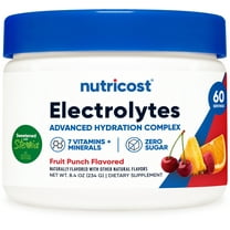 Nutricost Electrolyte Complex Powder (60 Servings, Fruit Punch) - Hydration Supplement Drink Mix