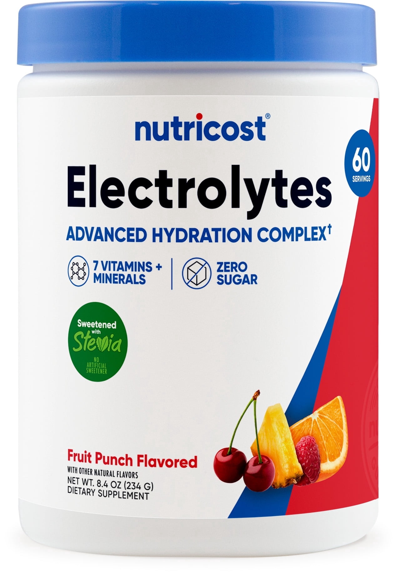 Nutricost Electrolyte Complex Powder (60 Servings, Fruit Punch) - Hydration Supplement Drink Mix