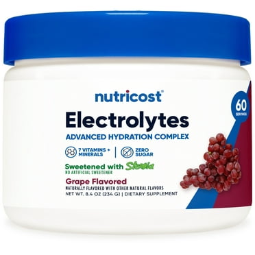 Nutricost Electrolyte Complex Powder (60 Servings, Grape) - Hydration Supplement Drink Mix