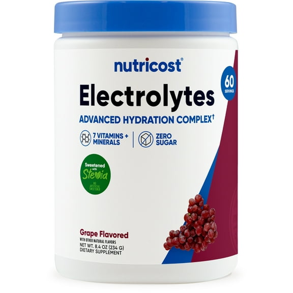 Nutricost Electrolyte Complex Powder (60 Servings, Grape) - Hydration Supplement Drink Mix