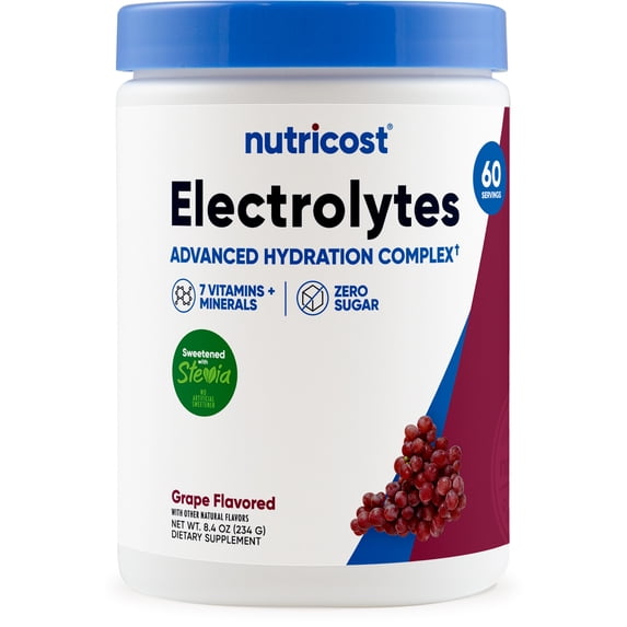 Nutricost Electrolyte Complex Powder (60 Servings, Grape) - Hydration Supplement Drink Mix
