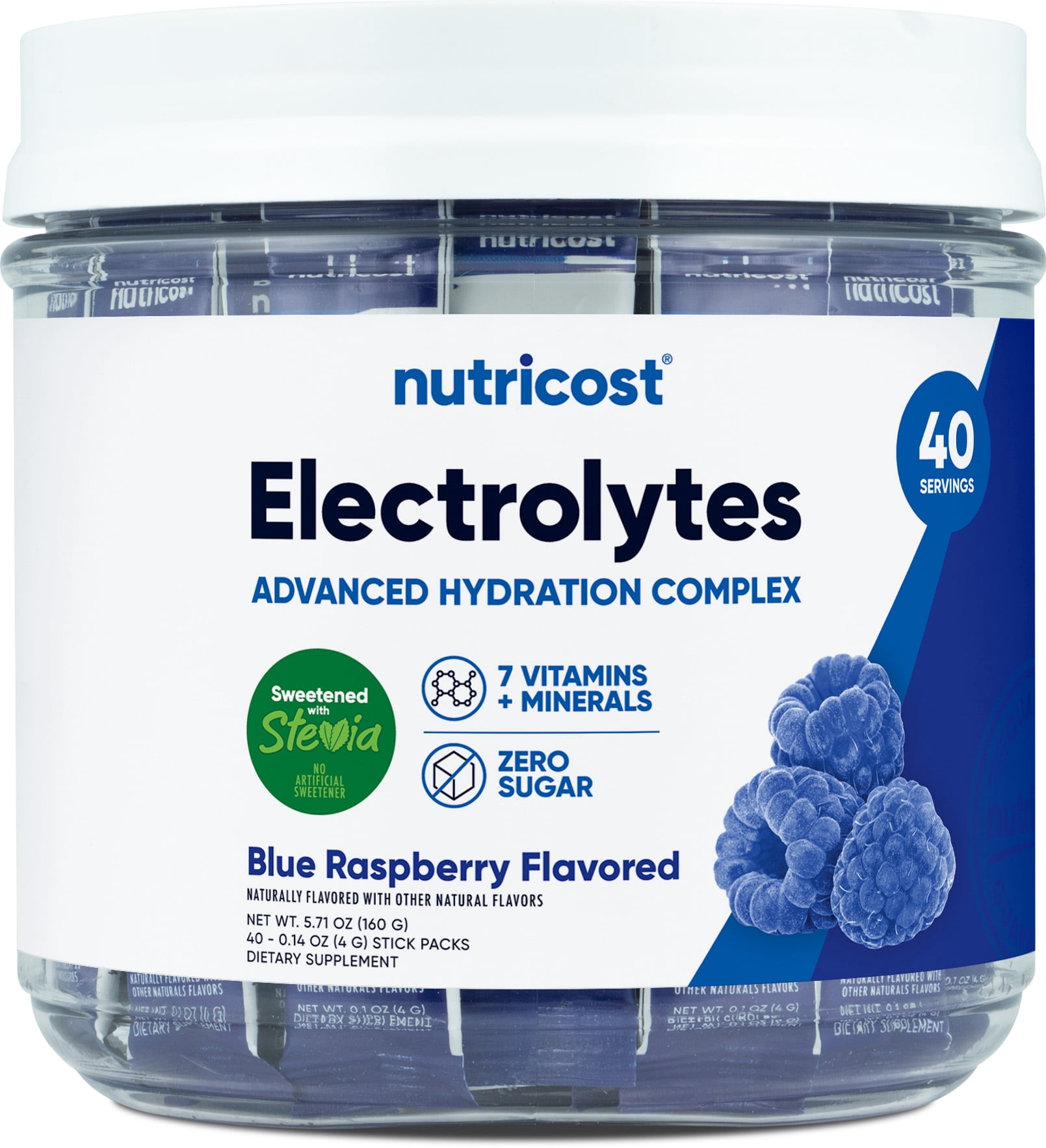 Axcl Advanced Hy Nutricost Electrolytes Complex, Blue Raspberry Flavored, 40 Stickpacks ...
