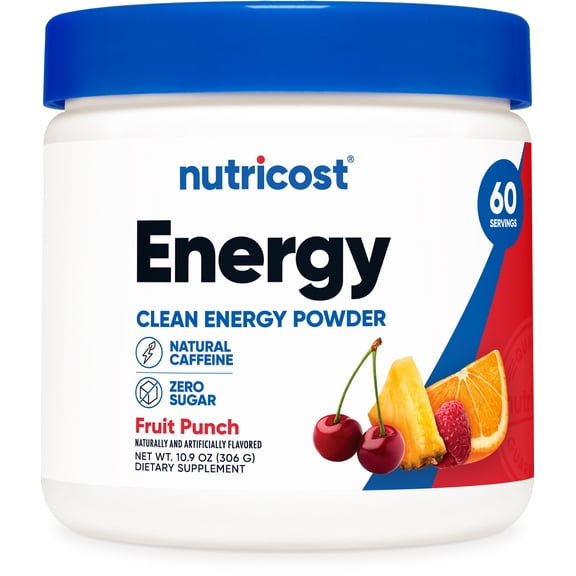 Nutricost Energy Complex (Fruit Punch) (60 Servings) - Clean Energy Powder, 300g Dietary Supplement