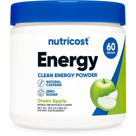 Nutricost Energy Complex (Green Apple) (60 Servings) - Clean Energy Powder, 300g Dietary Supplement