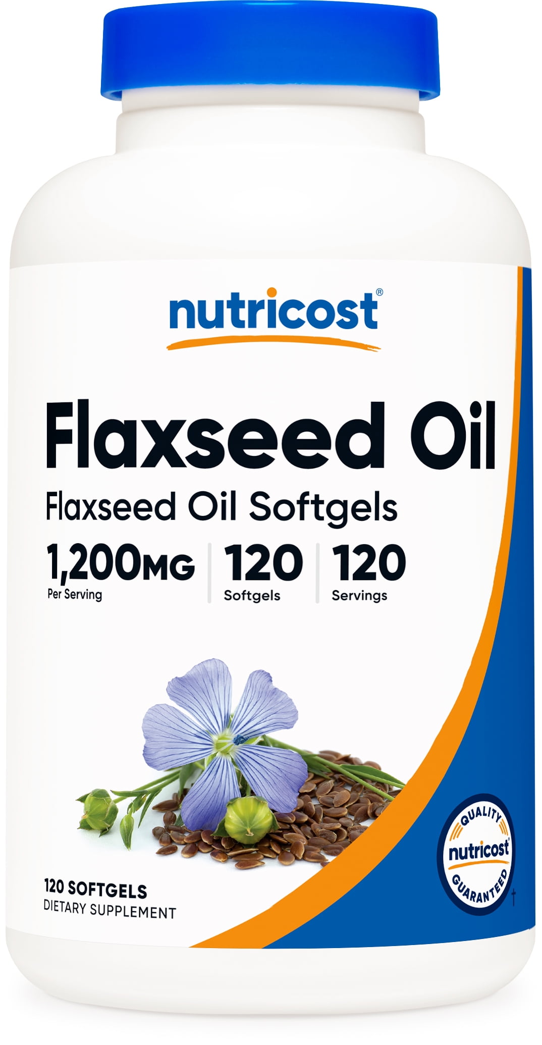 Nutricost Flaxseed Oil 120 softgels, 1200mg per serving - GMO-Free, Gluten-Free
