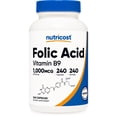 thumbnail image 1 of Nutricost Folic Acid (Vitamin B9) 1000 mcg, 240 Capsules - Gluten Free, Non-GMO Supplement, 1 of 9