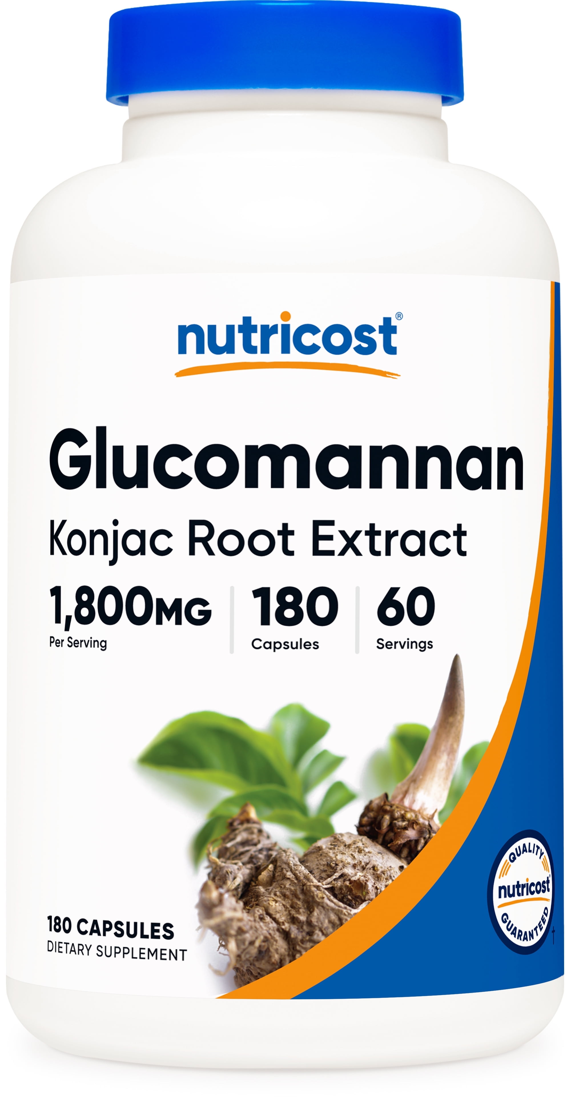 Nutricost Glucomannan 1,800mg Per Serving, 180 Capsules - Gluten Free & Non-GMO Supplement