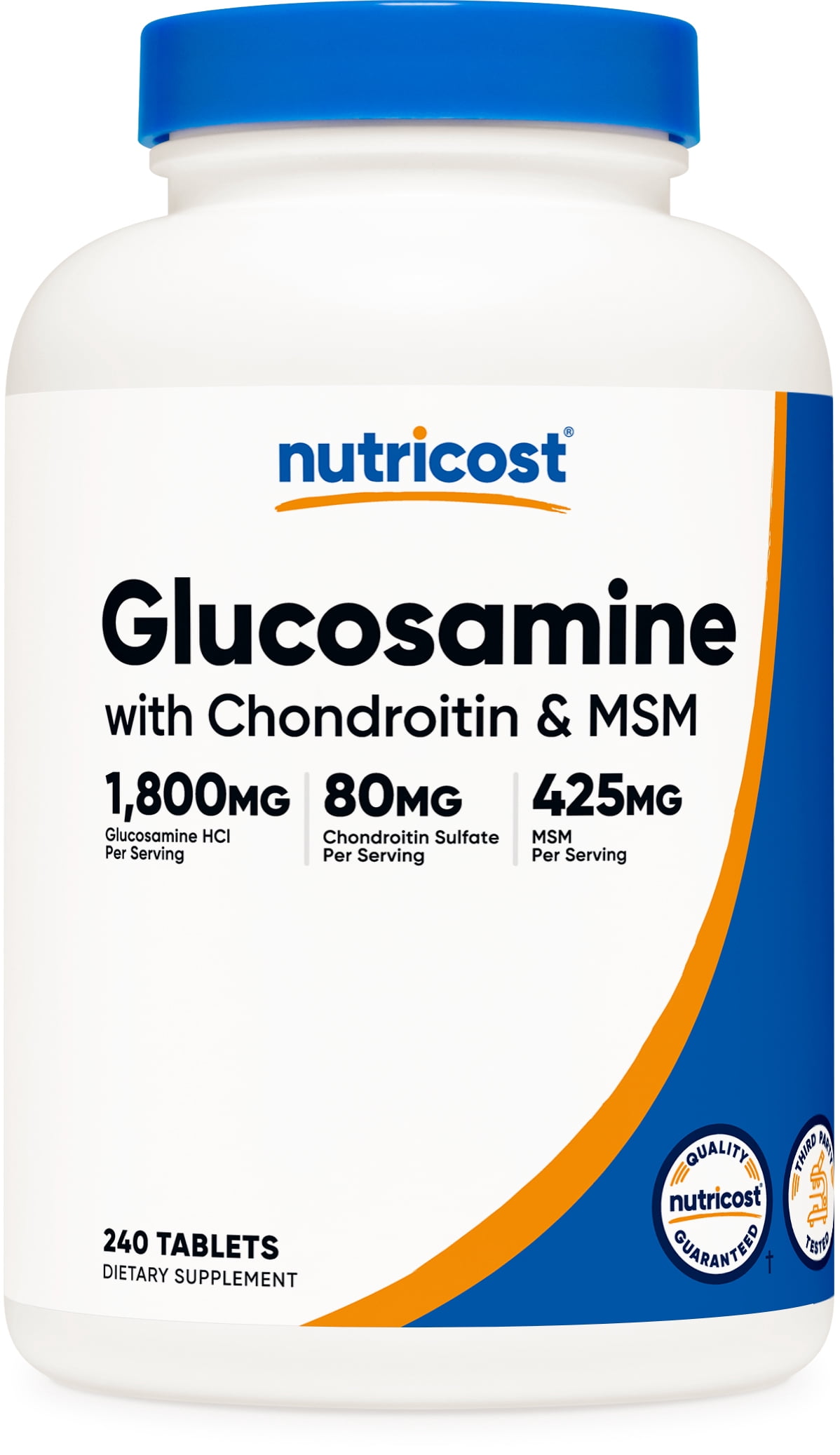 Nutricost Glucosamine 1800mg with Chondroitin & MSM, 240 Tablets, 120 Servings, Supplement