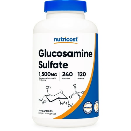 Nutricost Glucosamine Sulfate Supplement 750mg, 240 Capsules (1500mg Per Serving)