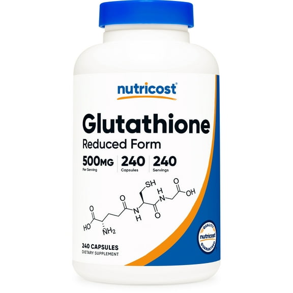 Nutricost Glutathione Capsules 500mg, 240 Capsules - Non-GMO Supplement