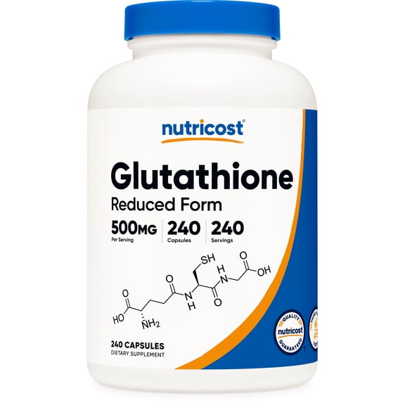 Nutricost Glutathione Capsules 500mg, 240 Capsules - Non-GMO Supplement