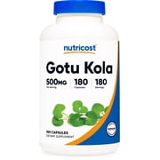 Nutricost Gotu Kola 500 mg, 180 Capsules - Gluten Free, Non-GMO Supplement
