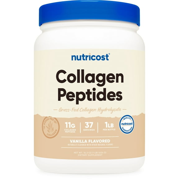Nutricost Grass-Fed Collagen Powder 1LB (Vanilla) - Non-GMO, Gluten Free Supplement