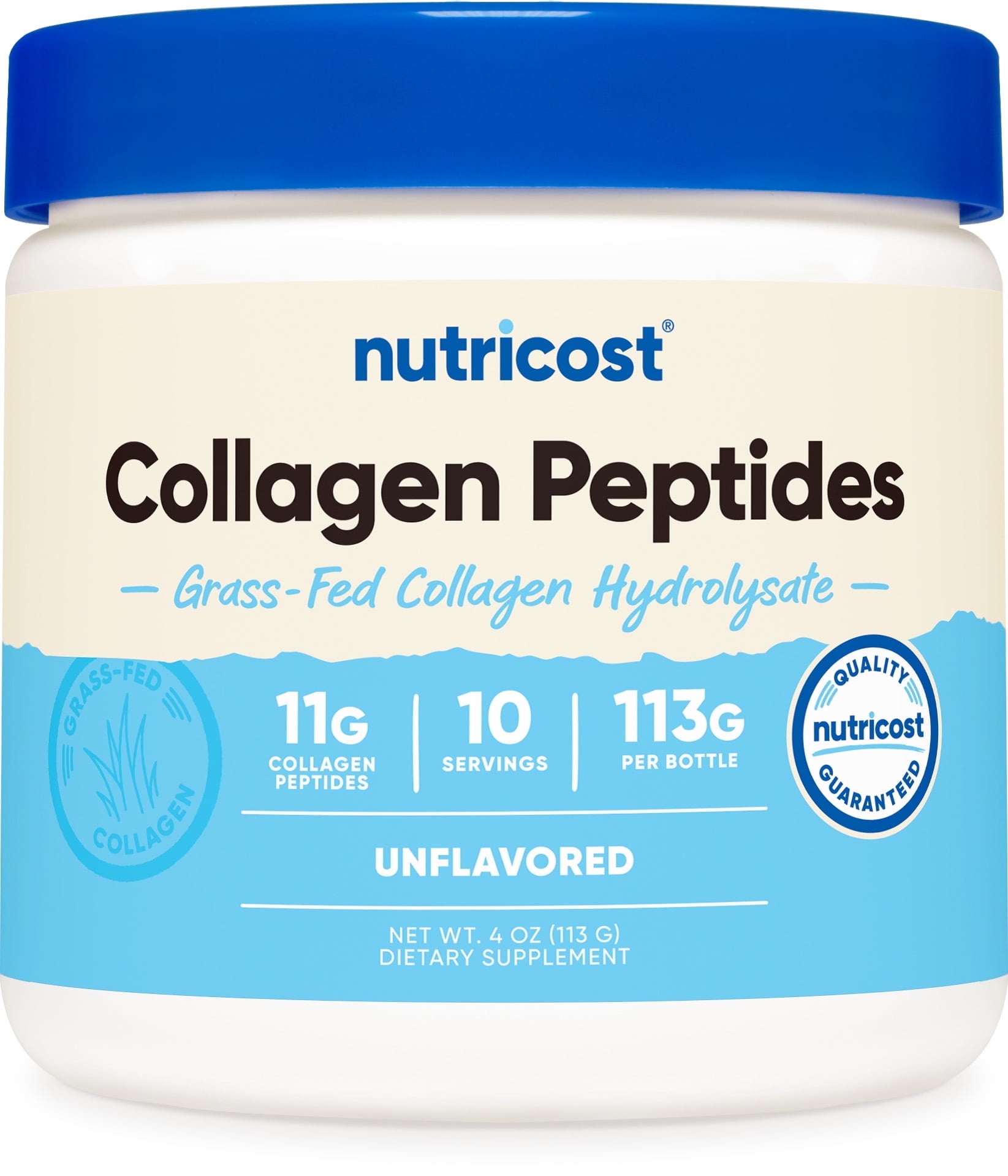 Nutricost Grass-Fed Collagen Powder 4 oz (Unflavored) - Grass Fed and Non-GMO Supplement