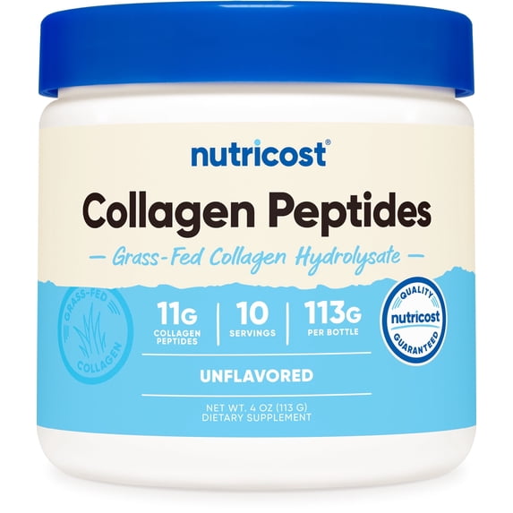 Nutricost Grass-Fed Collagen Powder 4 oz (Unflavored) - Grass Fed and Non-GMO Supplement