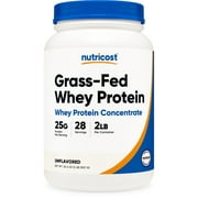 Nutricost Grass-Fed Whey Protein Concentrate Powder (Unflavored) 2LBS - Non-GMO, Gluten Free