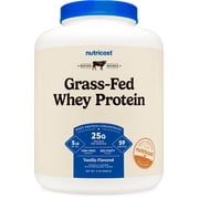Nutricost Grass-Fed Whey Protein Concentrate Vanilla 5LBS - Non-GMO, Gluten Free