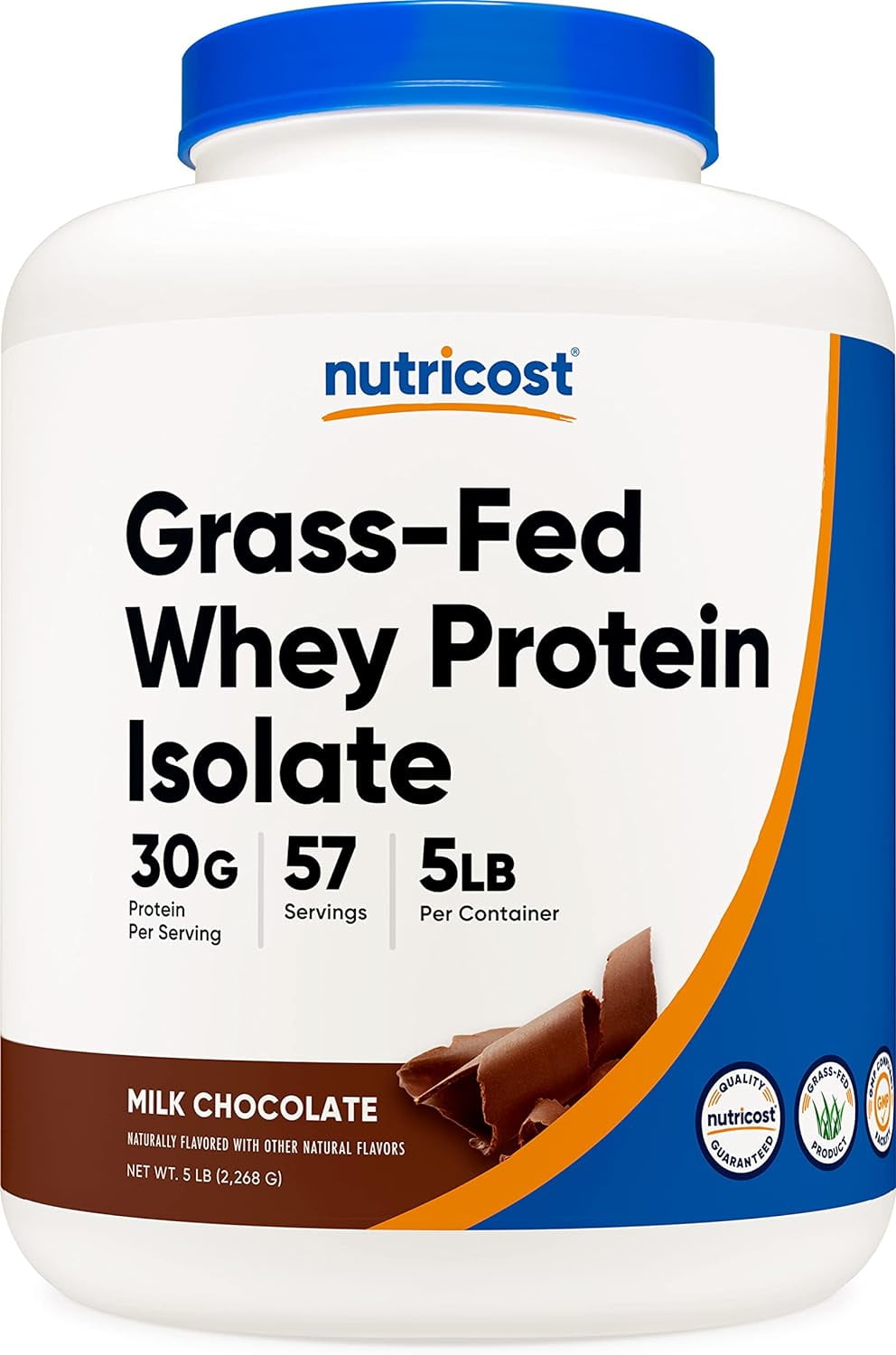 Nutricost GrassFed Whey Protein Isolate Milk Chocolate 5 lbs