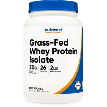 Nutricost Grass-Fed Whey Protein Isolate Powder (Unflavored) 2LBS