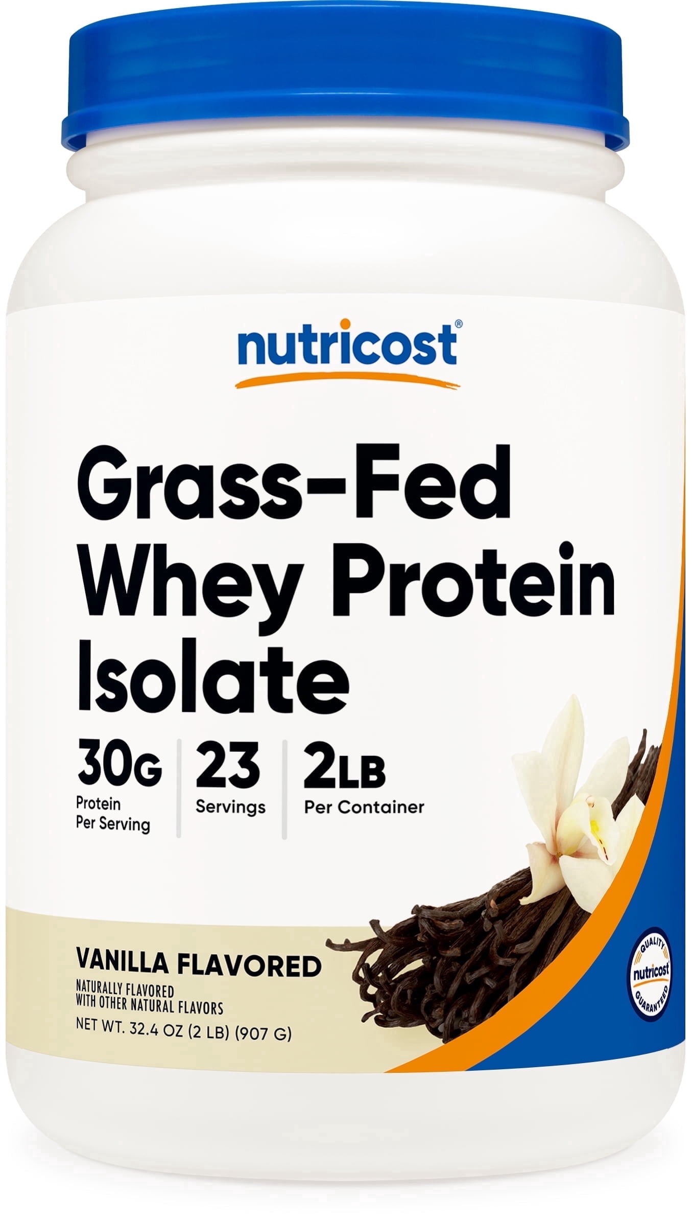 Nutricost Grass-Fed Whey Protein Isolate Powder (Vanilla) 2LBS - Protein