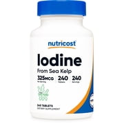 Nutricost Iodine Natural Iodine from Sea Kelp 325mcg, 240 Tablets, Supplement