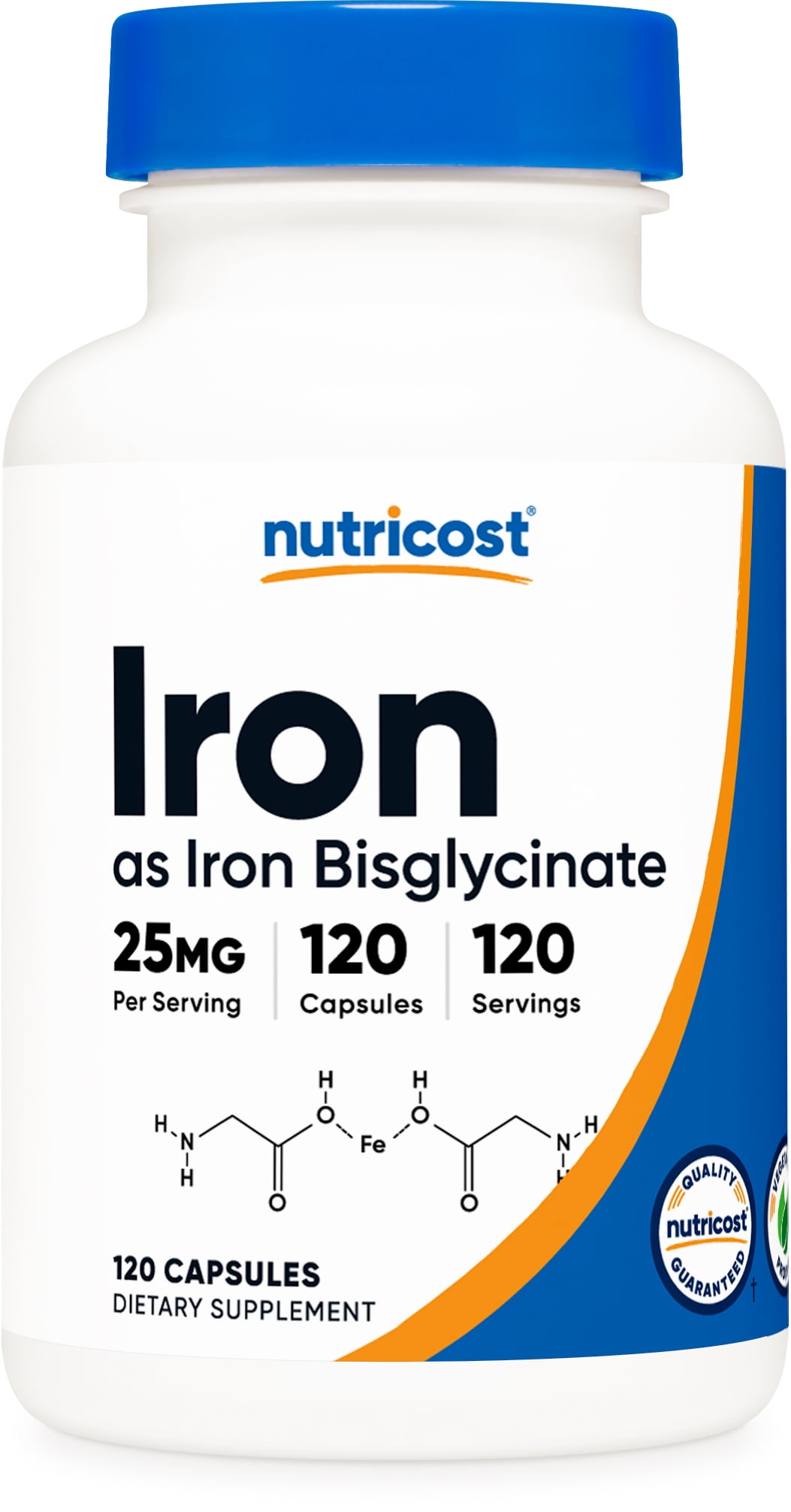 Nutricost Iron Bisglycinate Supplement (25mg) 120 Capsules from