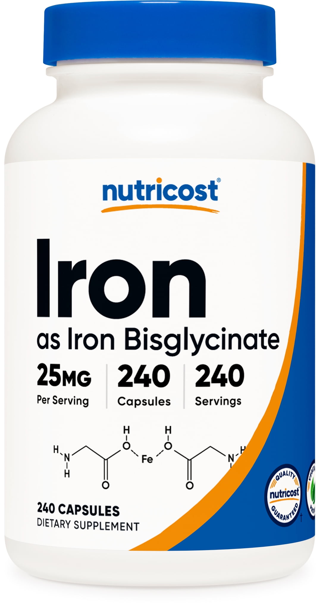 Nutricost Iron Bisglycinate Supplement (25mg) 240 Capsules from