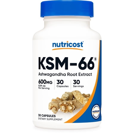 Nutricost KSM-66 Ashwagandha Root Extract 600mg, 60 Veggie Caps - 5% Withanolides - with BioPerine - Full-Spectrum Root Extract