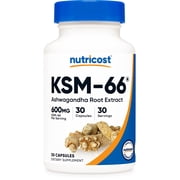 Nutricost KSM-66 Ashwagandha Root Extract 600mg, 60 Veggie Caps - 5% Withanolides - with BioPerine - Full-Spectrum Root Extract