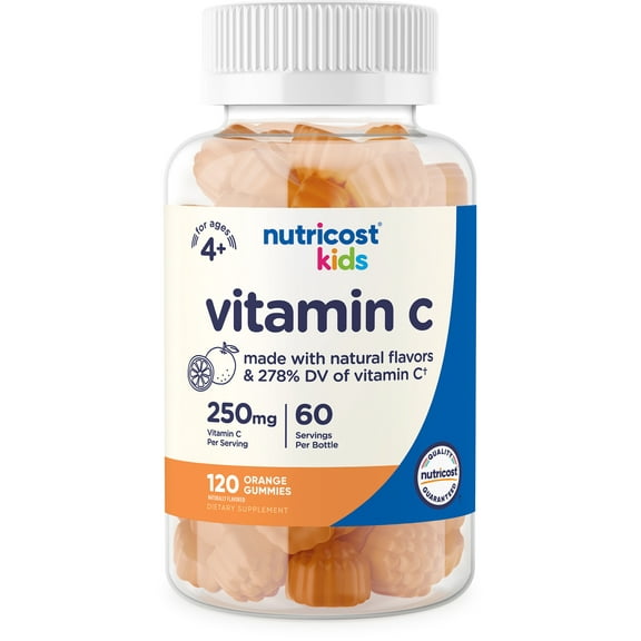 Nutricost Kids Vitamin C Gummies (250mg), 120 Gummies - Supplement, 60 Servings