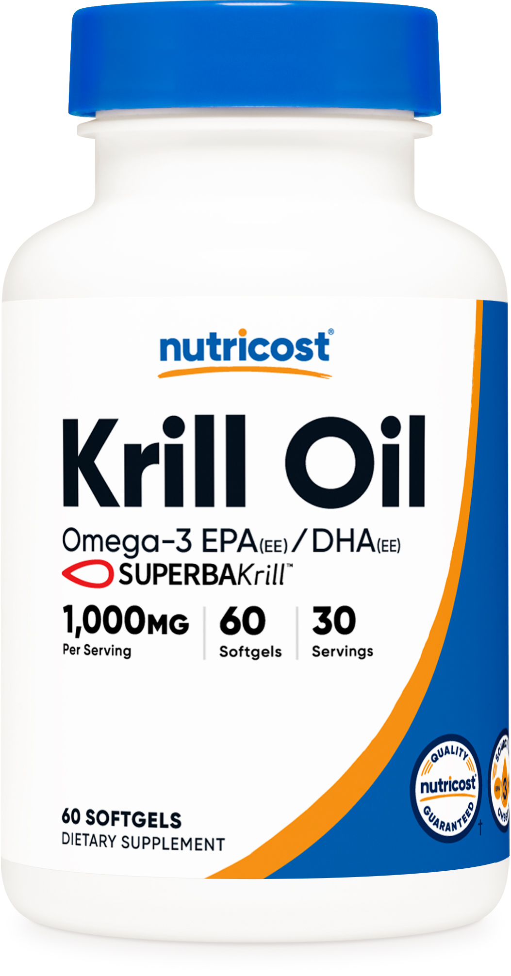 Nutricost Krill Oil 1000mg, 60 Softgels Omega3 EPADHA Krill Oil