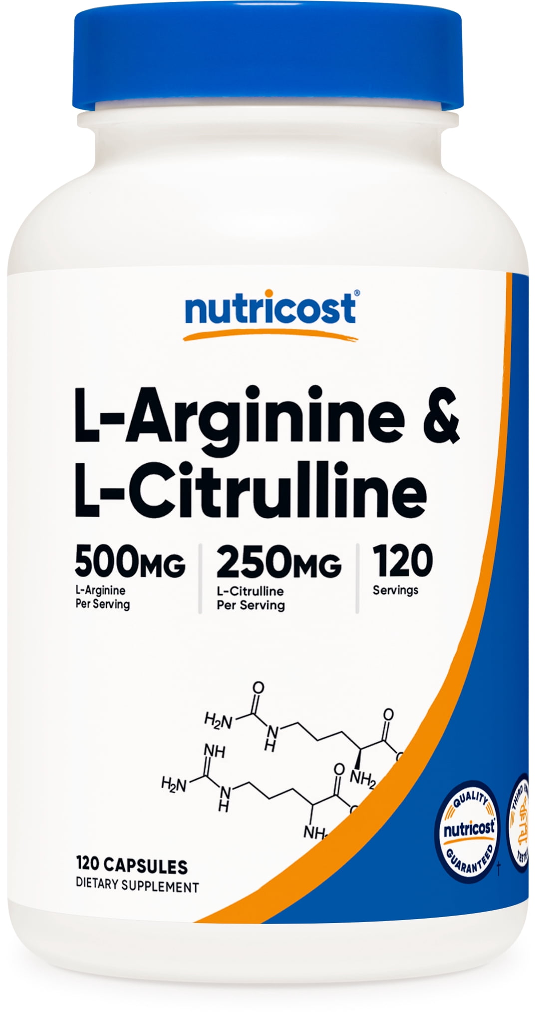 Nutricost L-Arginine L-Citrulline Complex 750mg, 120 Capsules - Non-GMO Supplement