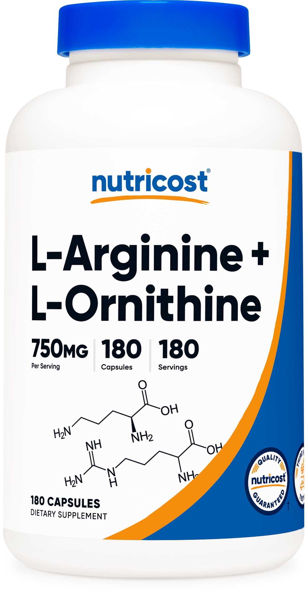 Nutricost LArginine LOrnithine 750mg, 180 Capsules, Supplement