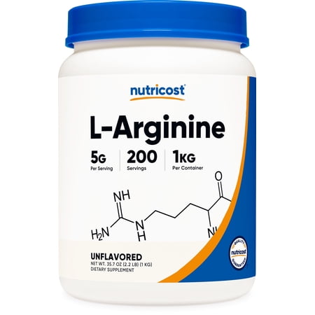 Nutricost L-Arginine Powder 1KG - 5g Per Serving, Non-GMO and Gluten Free Supplement