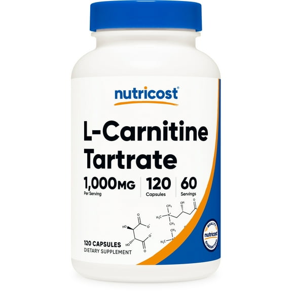 Nutricost L-Carnitine Tartrate 500mg, 120 Capsules (60 Servings) Supplement