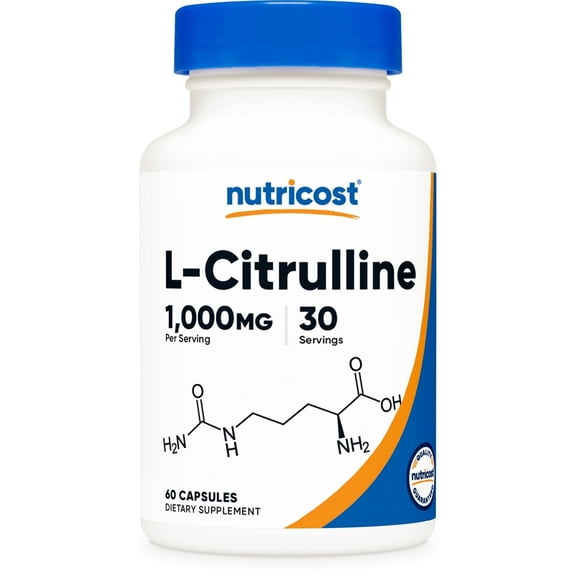 Nutricost L-Citrulline 500mg, 60 Capsules - Gluten Free, Non-GMO, 1000mg Per Serving (30 Serv)