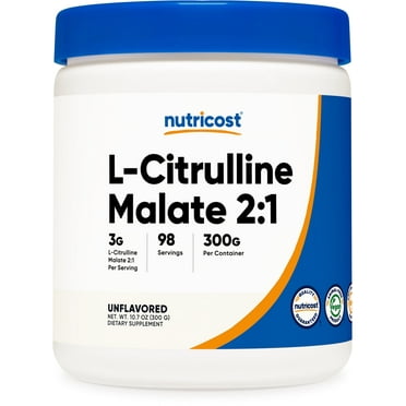 Nutricost L-Citrulline Malate (2:1) Powder 300 Grams (Unflavored) - Gluten Free Supplement