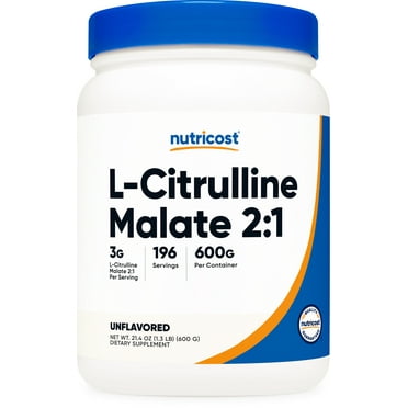 Nutricost L-Citrulline Malate (2:1) Powder (600 Grams) - Pre-Workout Supplement