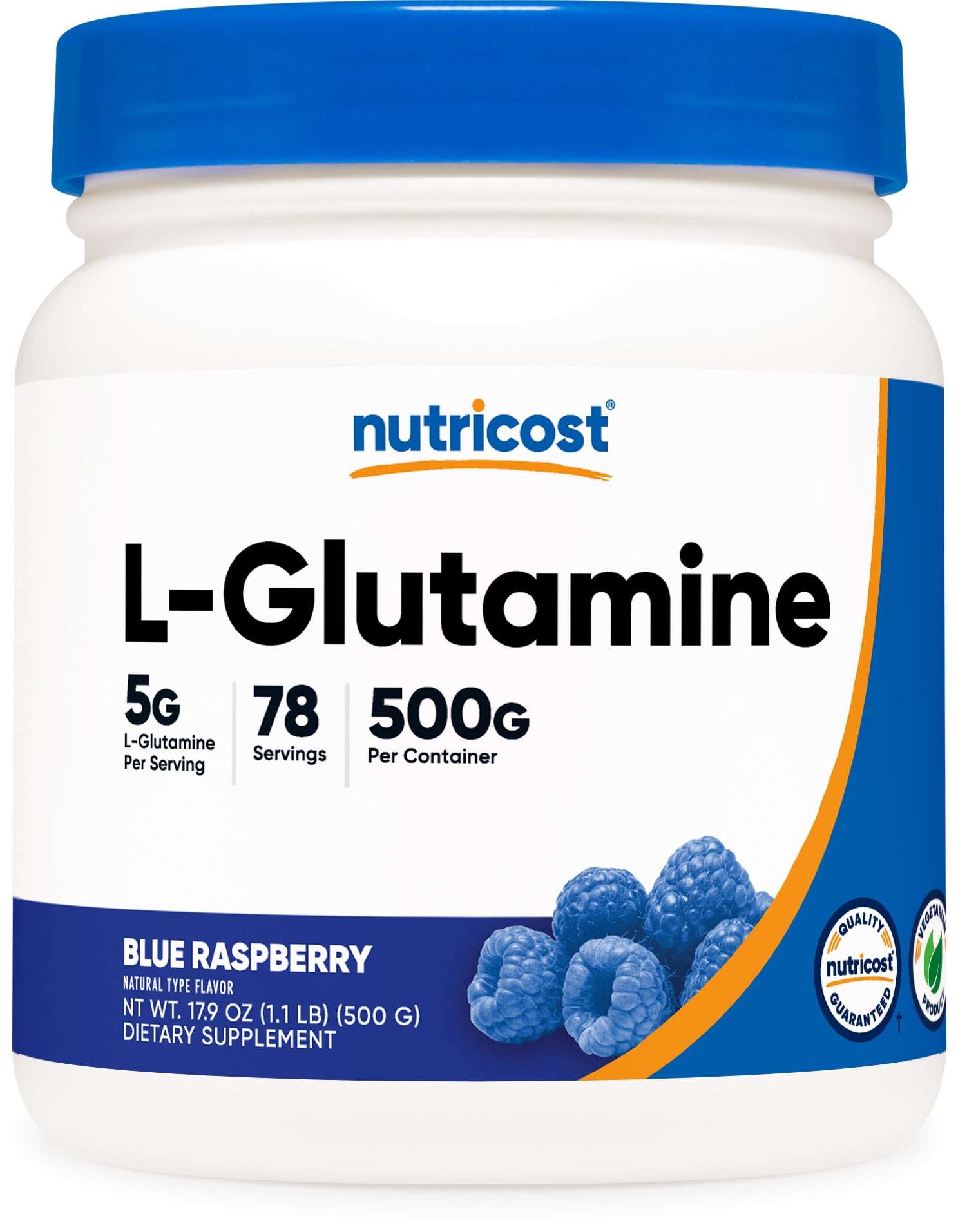 Nutricost LGlutamine Powder 500 Grams (Blue Raspberry) Health