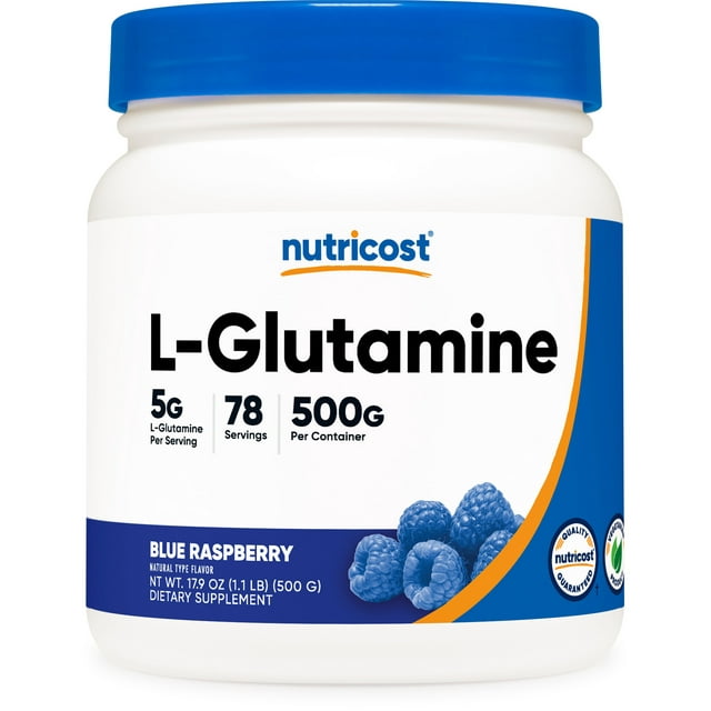Nutricost LGlutamine Powder 500 Grams (Blue Raspberry) Health
