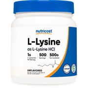 Nutricost L-Lysine Powder 500 Grams - Pure, Non-GMO, Gluten Free Supplement