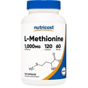 Nutricost L-Methionine (1,000 mg) 120 Capsules - 60 servings, Gluten-Free, GMO-Free