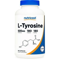 Nutricost L-Tyrosine 500mg, 180 Capsules - Non-GMO & Gluten Free Supplement
