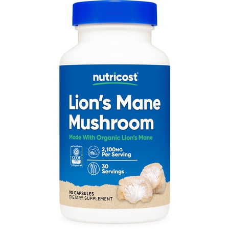 Nutricost Lion's Mane Mushroom Capsules 2100mg per Serving, 30 Servings, 90 Capsules, Supplement