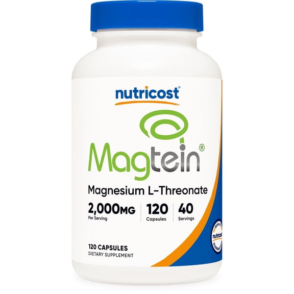 Nutricost Magnesium L-Threonate As Magtein 2000mg, 120 Capsules, Supplement