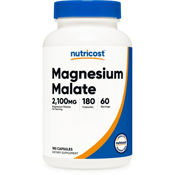 Nutricost Magnesium Malate 2100mg, 180 Capsules, 60 Servings - Non-GMO, Gluten Free Supplement