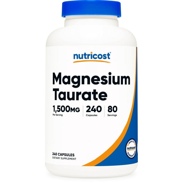 Nutricost Magnesium Taurate (240 Capsules, 80 Servings / 1,500 mg